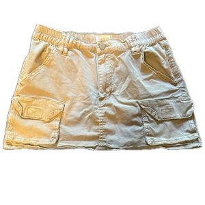 Beige Cargo Mini Skirt